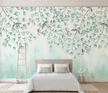 Običaj pozadina zida zeleni list spavaća soba dnevni boravak pozadina zida freska desktop freska 3d pozadine pozadina zida za