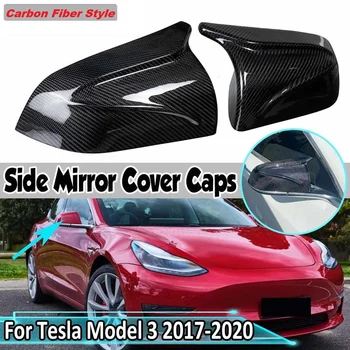 2 komada od Karbonskih Vlakana Stil Vozila Bočni retrovizor Poklopac Izravna Zamjena Poklopca Za Tesla Model 3 2017-2020