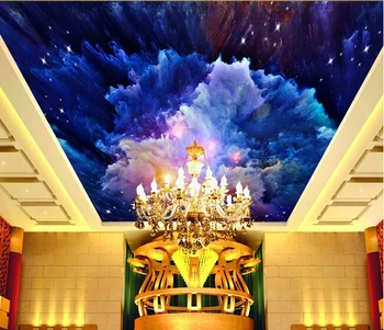Custom pozadine 3D, akvareli nebeske freske blagovaonicom spavaće sobe Hotela KTV stropni pozadina vodootporan reljefni pozadinu